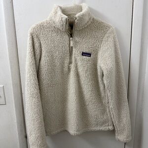 Patagonia cream quarter zip fleece sherpa pullover